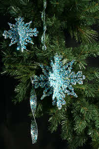 Tree Trims - Silver/aqua/green Sequin Collection Tree Trims - Silver/aqua/green Sequin Collection